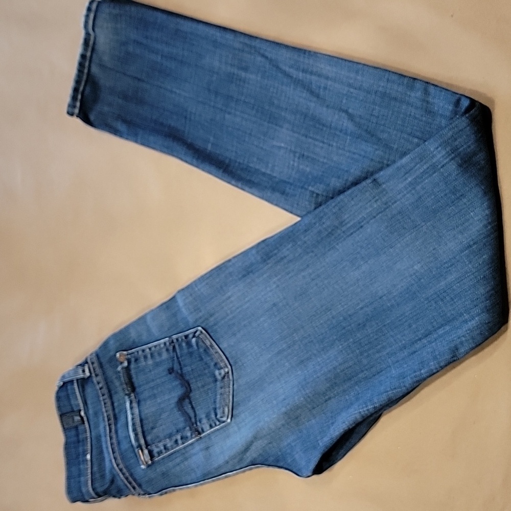 7 for all mankind Size 25 Mid Rise Roxanne Denim Blue Jeans, Exc. Used Cond.